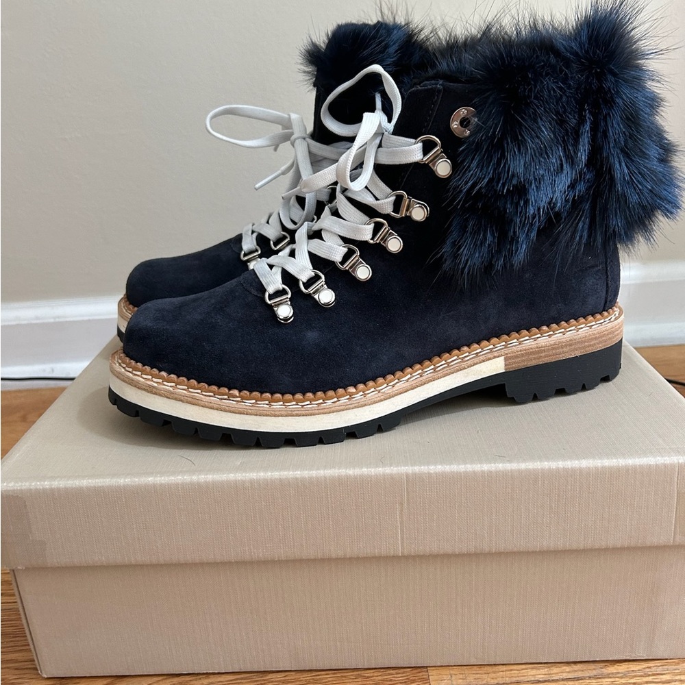 Montelliana 1965 Aurora Hiker Boot. Midnight Blue 10.5B/40.5. NIB. Made in Italy